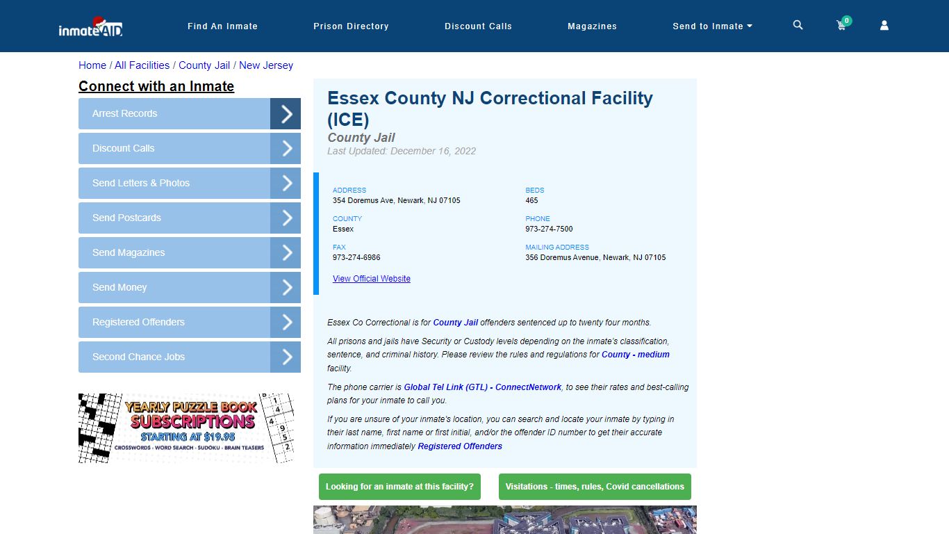 Essex County NJ Correctional Facility (ICE) - Inmate Locator - Newark, NJ